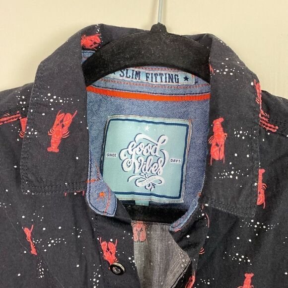 #157 GOOD VIBES slim fit lobster print button down - Picture 10 of 10
